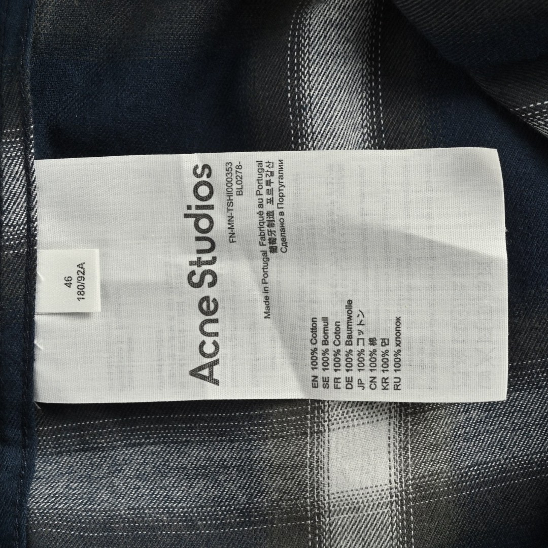 Acne Studios 格纹法兰绒衬衫 外套 长袖 B0 BB0632-AV7