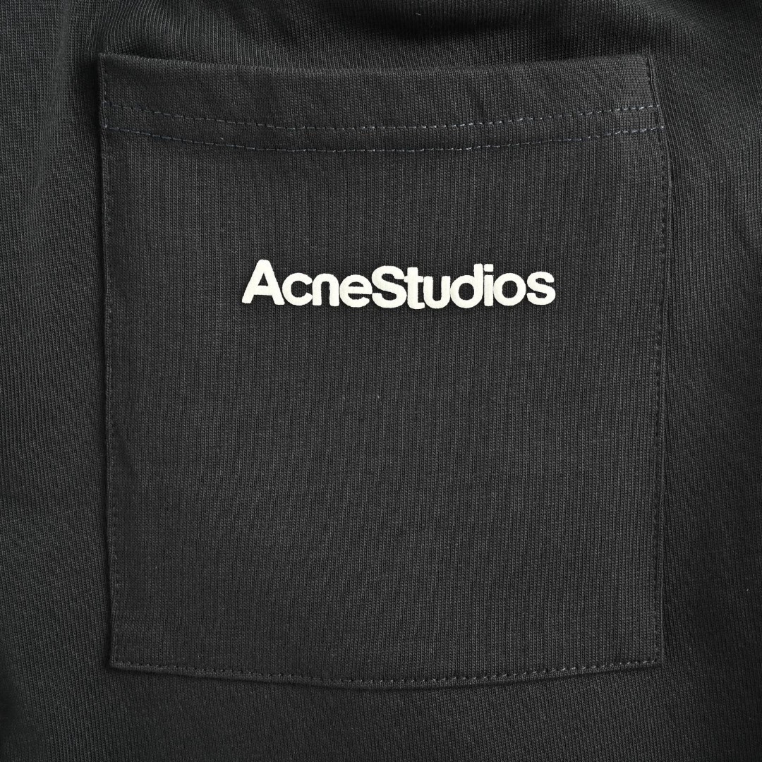 Acne Studios 口袋徽标印花休闲裤 运动裤 长裤 裤子 黑色 B0 AK0364-900
