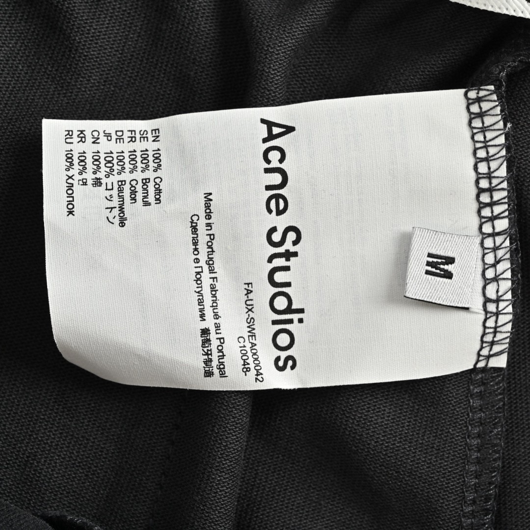 Acne Studios 口袋徽标印花休闲裤 运动裤 长裤 裤子 黑色 B0 AK0364-900