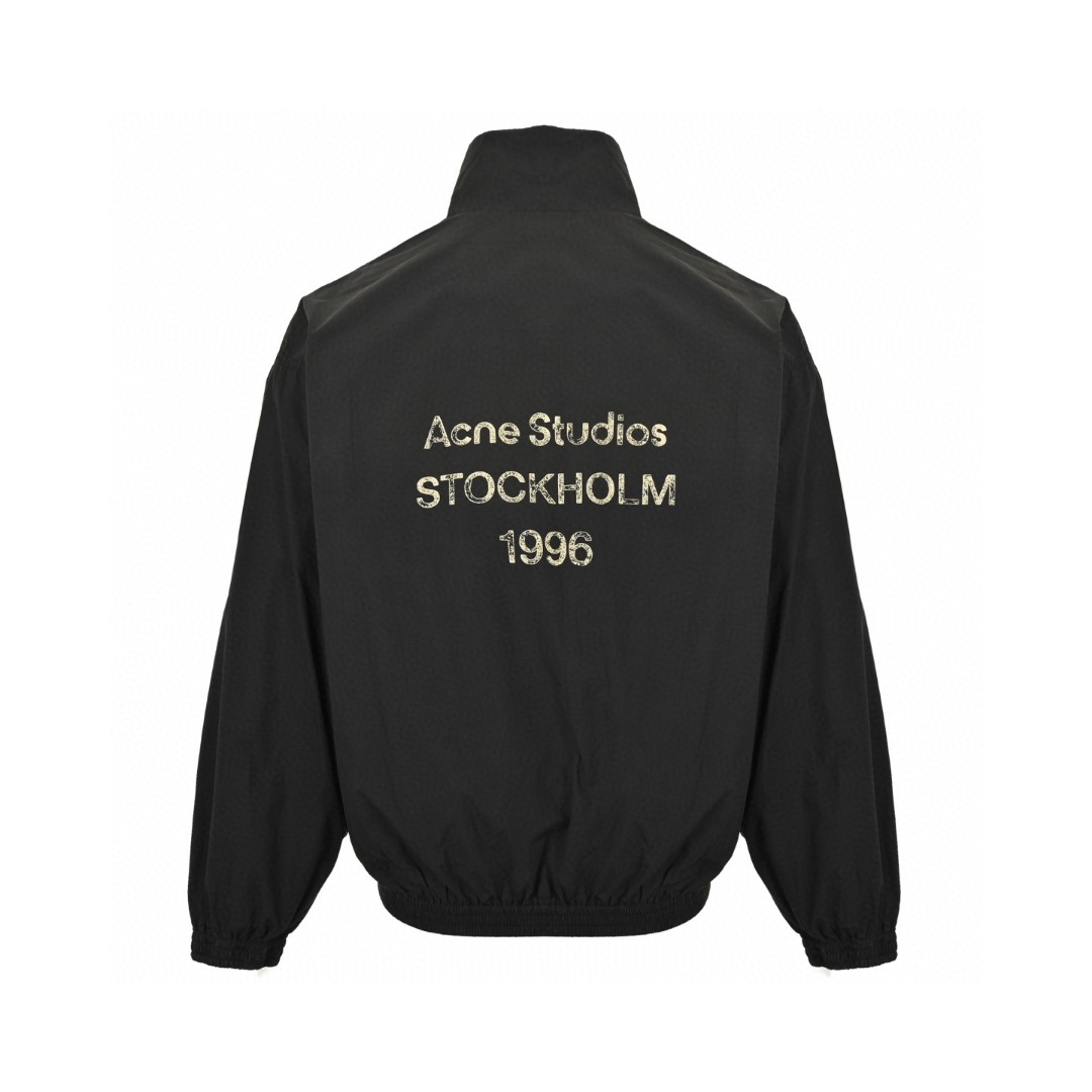 Acne Studios 1996做旧字母印花拉链夹克 外套 长袖 白色 黑色 B5 B90863-DC6
