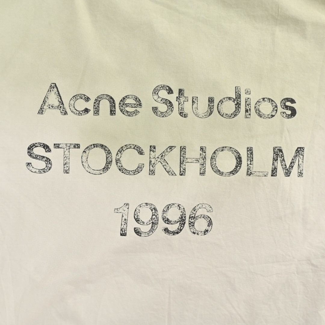 Acne Studios 1996做旧字母印花拉链夹克 外套 长袖 白色 黑色 B5 B90863-DC6