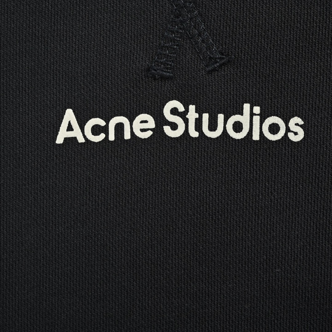Acne Studios 字母徽标印花圆领卫衣 T恤 长袖 白色 黑色 A5 CI0169-900