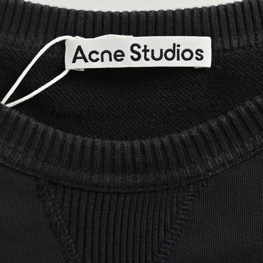 Acne Studios 字母徽标印花圆领卫衣 T恤 长袖 白色 黑色 A5 CI0169-900