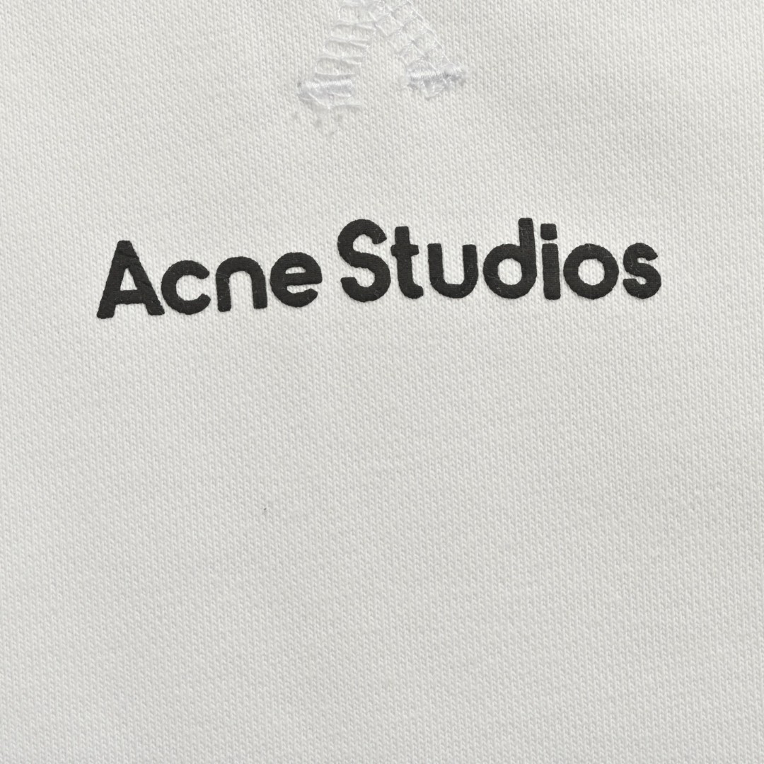 Acne Studios 字母徽标印花圆领卫衣 T恤 长袖 白色 黑色 A5 CI0169-900