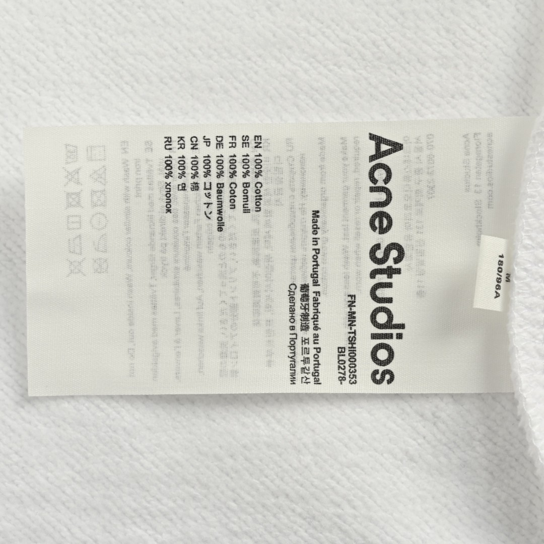 Acne Studios 字母徽标印花圆领卫衣 T恤 长袖 白色 黑色 A5 CI0169-900