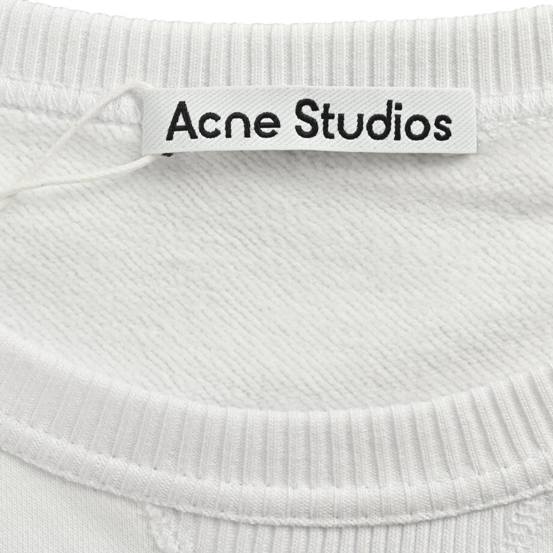 Acne Studios 字母徽标印花圆领卫衣 T恤 长袖 白色 黑色 A5 CI0169-900