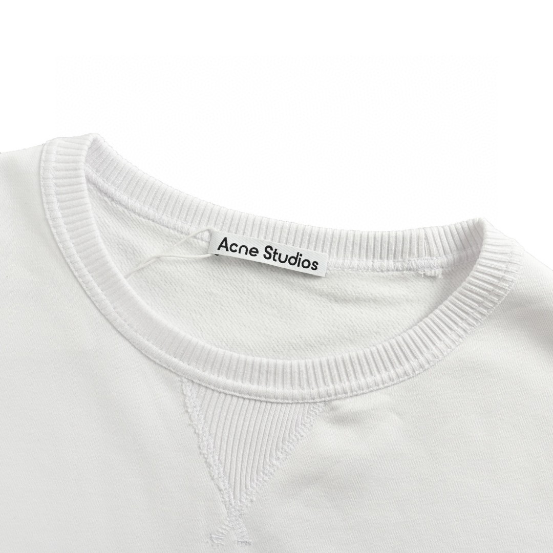 Acne Studios 字母徽标印花圆领卫衣 T恤 长袖 白色 黑色 A5 CI0169-900