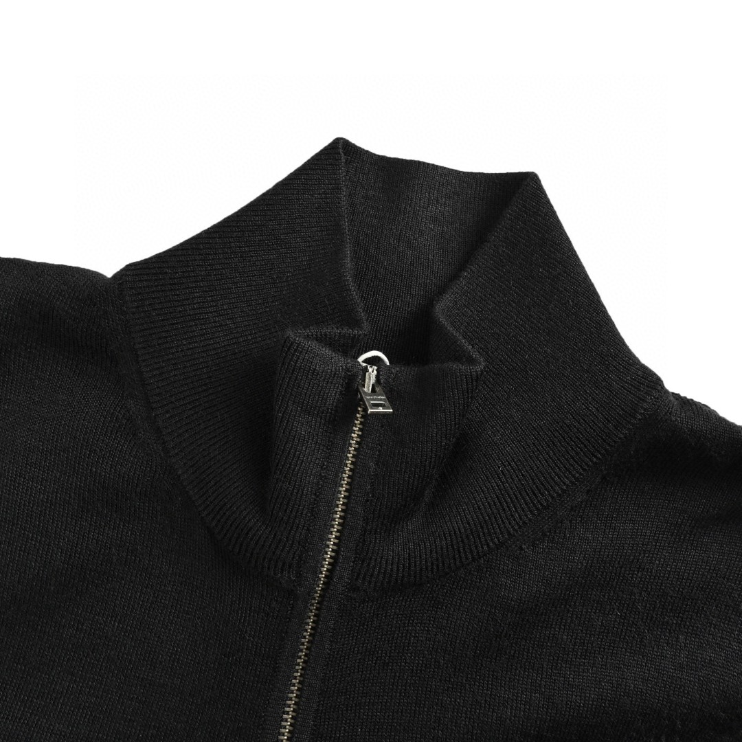 Acne Studios 后背蝴蝶结羊毛拉链外套 毛衣 针织衫 长袖 黑色 B5