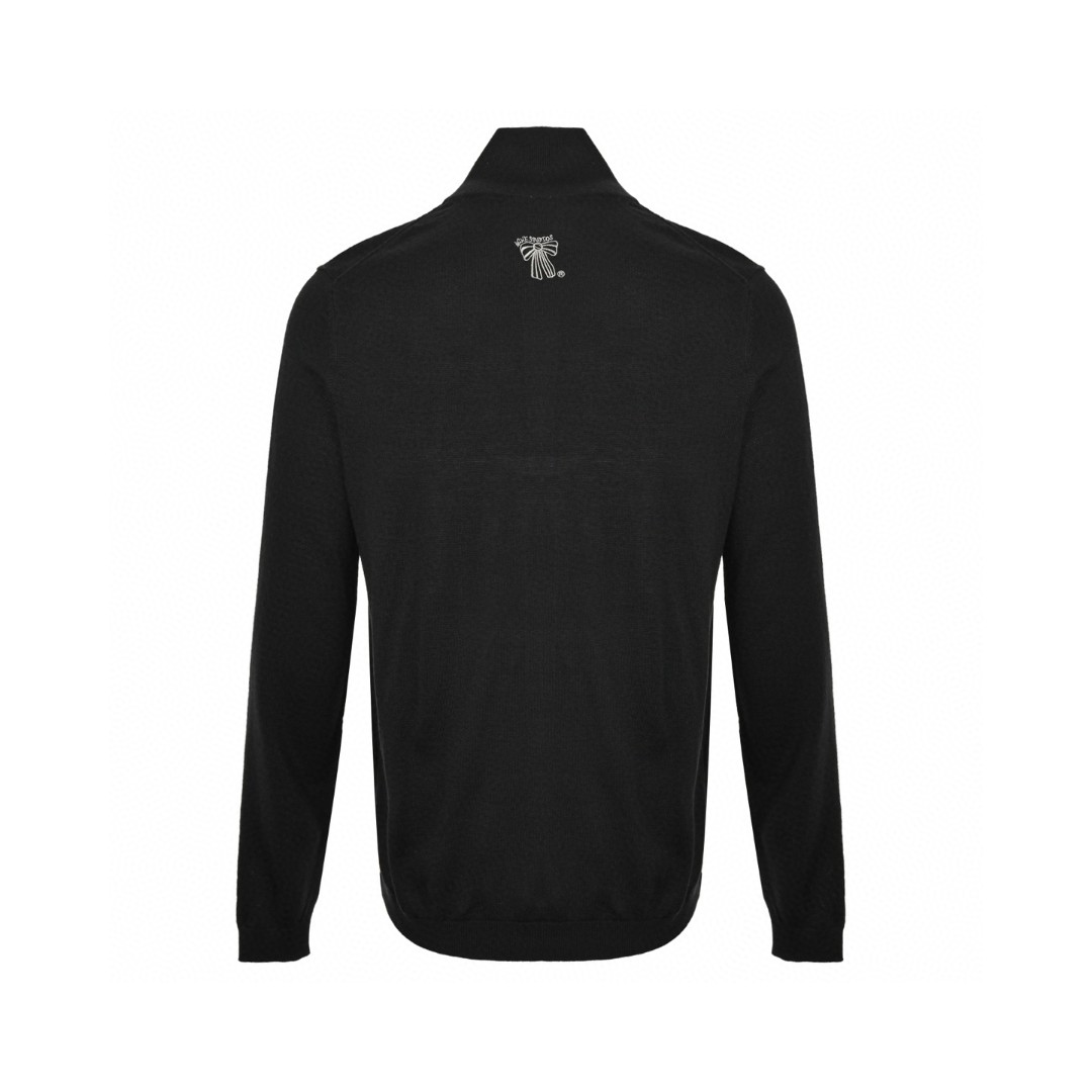 Acne Studios 后背蝴蝶结羊毛拉链外套 毛衣 针织衫 长袖 黑色 B5