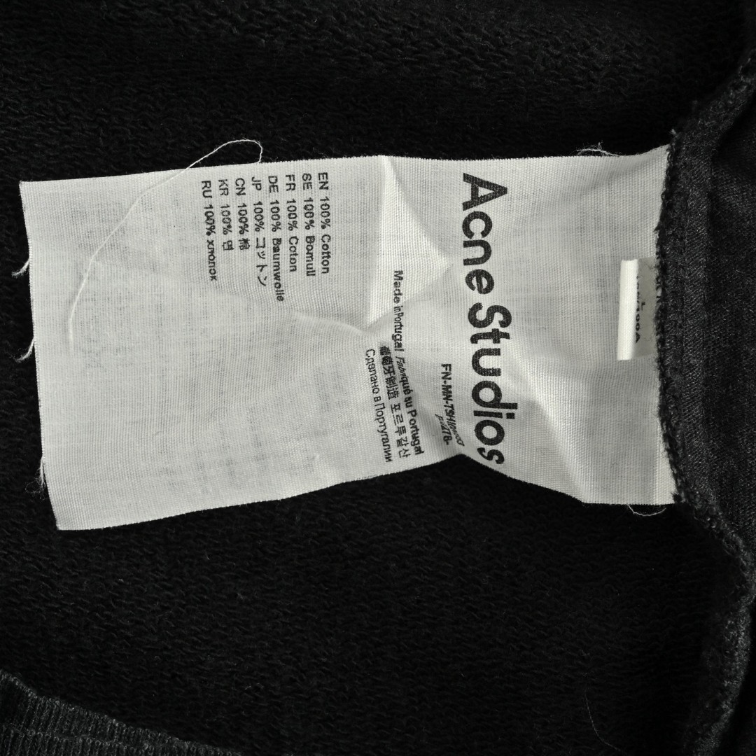 Acne Studios 做旧印花破洞拉链连帽卫衣 外套 长袖 灰绿色 黑灰色 B0 CI0183-BCA