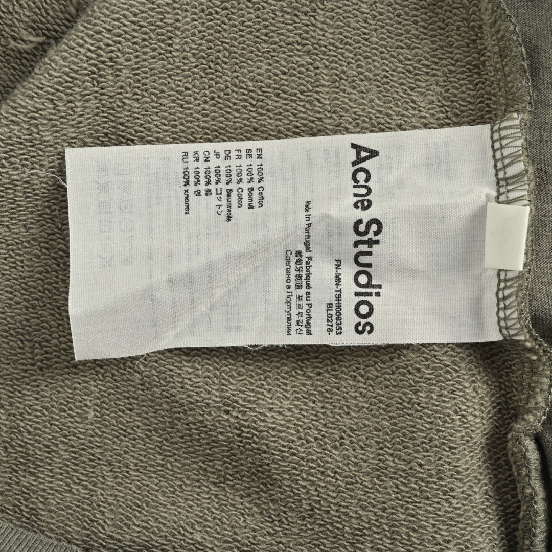 Acne Studios 做旧印花破洞拉链连帽卫衣 外套 长袖 灰绿色 黑灰色 B0 CI0183-BCA
