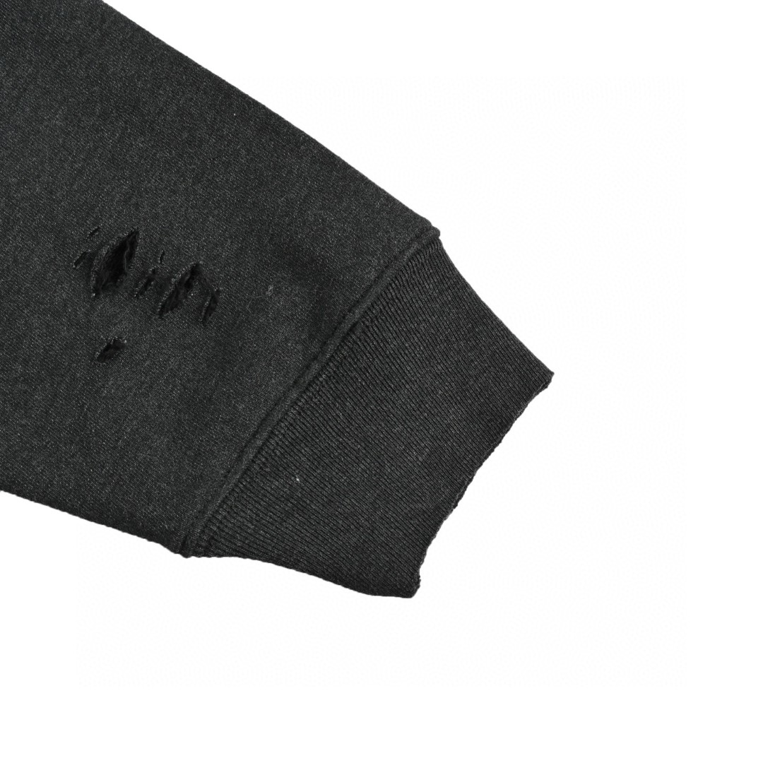 Acne Studios 做旧印花破洞圆领卫衣 外套 长袖 灰绿色 黑灰色 B0 CI0179-BCA