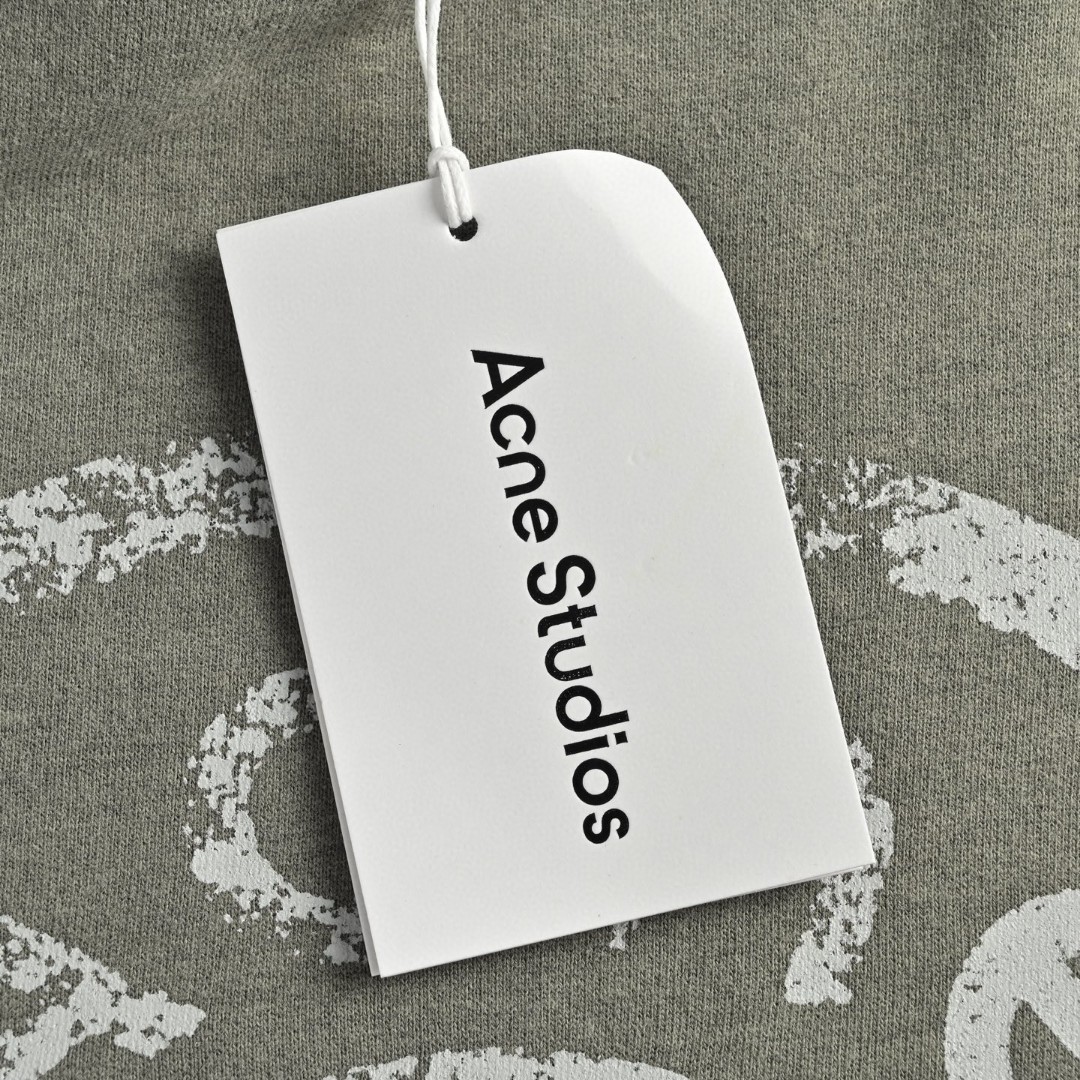 Acne Studios 做旧印花破洞圆领卫衣 外套 长袖 灰绿色 黑灰色 B0 CI0179-BCA