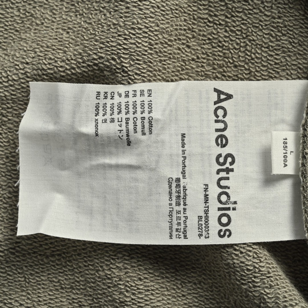 Acne Studios 做旧印花破洞圆领卫衣 外套 长袖 灰绿色 黑灰色 B0 CI0179-BCA