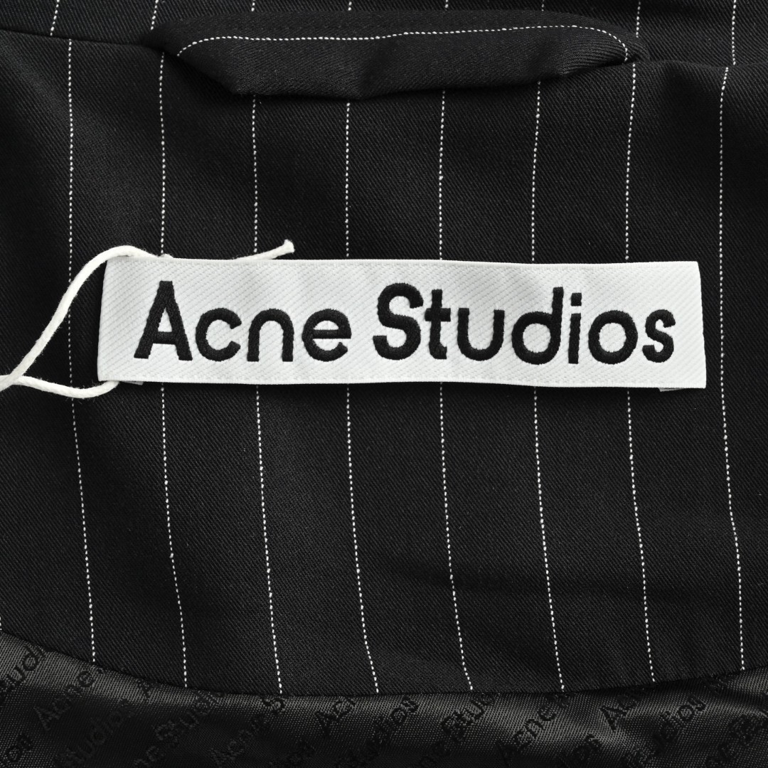 Acne Studios 蝴蝶结竖条纹拉链夹克 外套 长袖 C0 B90849-BG3
