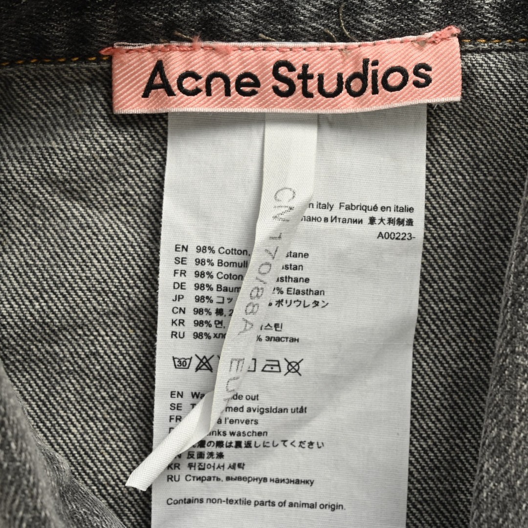 Acne Studios 水洗泼墨牛仔外套 夹克 长袖 灰色 C0 C90190-900