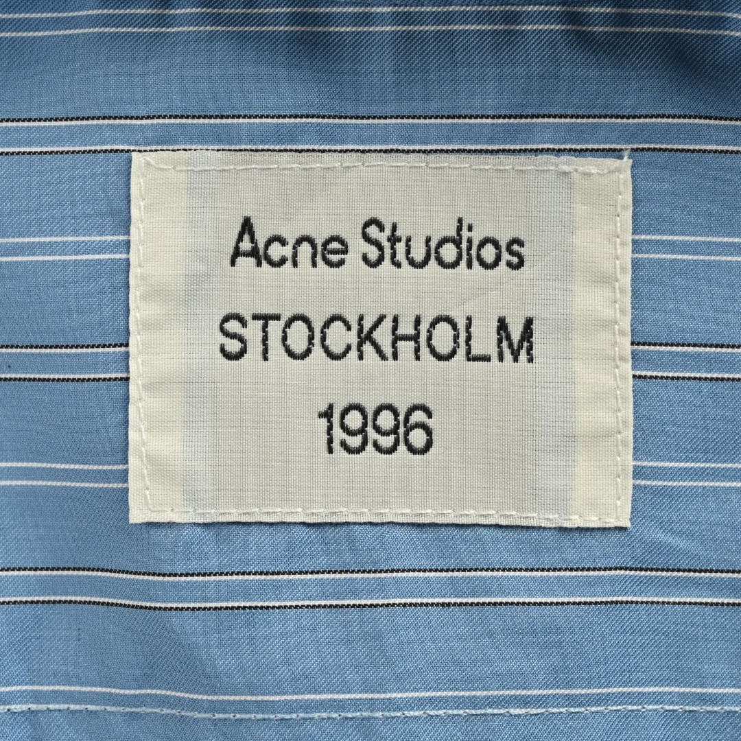 Acne Studios 1996徽标条纹衬衫 外套 长袖 蓝色 B0 BB0652-BHN