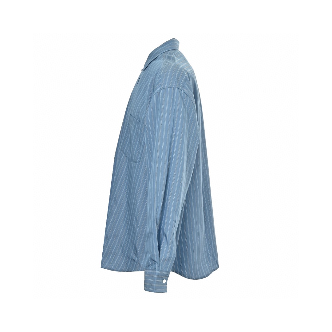 Acne Studios 1996徽标条纹衬衫 外套 长袖 蓝色 B0 BB0652-BHN