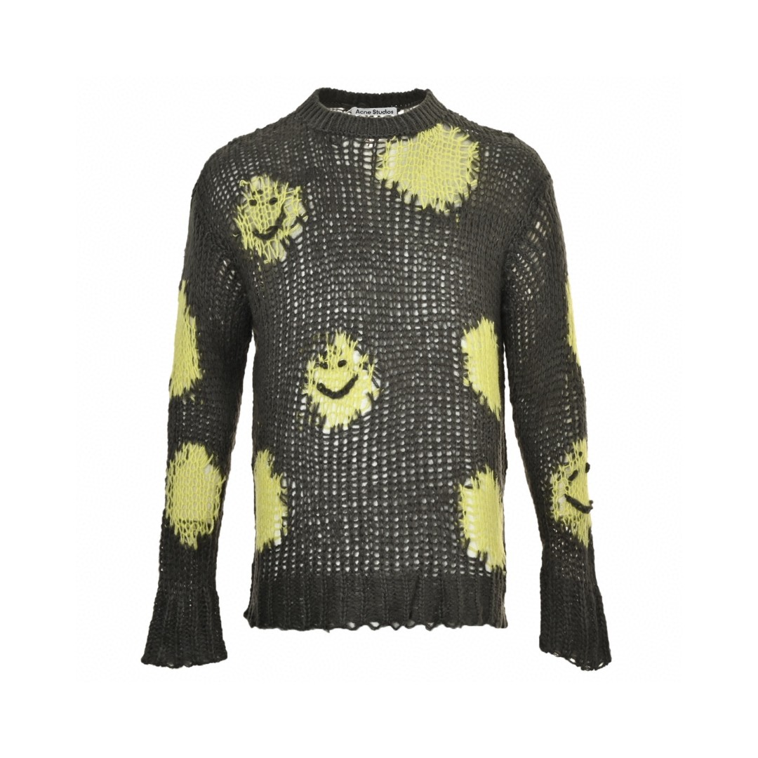 Acne Studios 镂空笑脸毛衣 针织衫 外套 长袖 B0 A60576-AMY