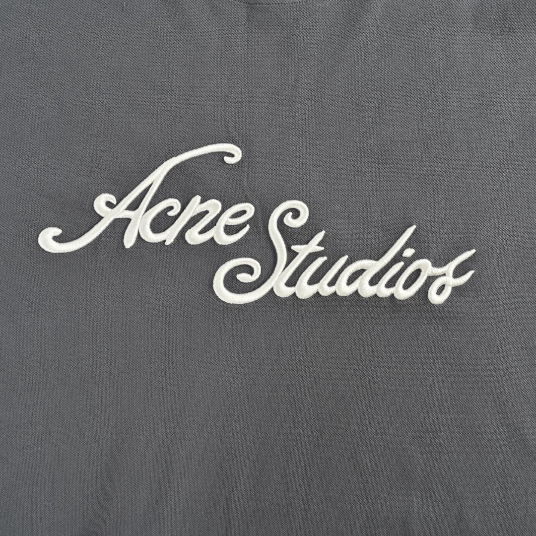 Acne Studios 刺绣字母T恤 打底衫 长袖 灰色 黑色 A5 CL0339-DJO