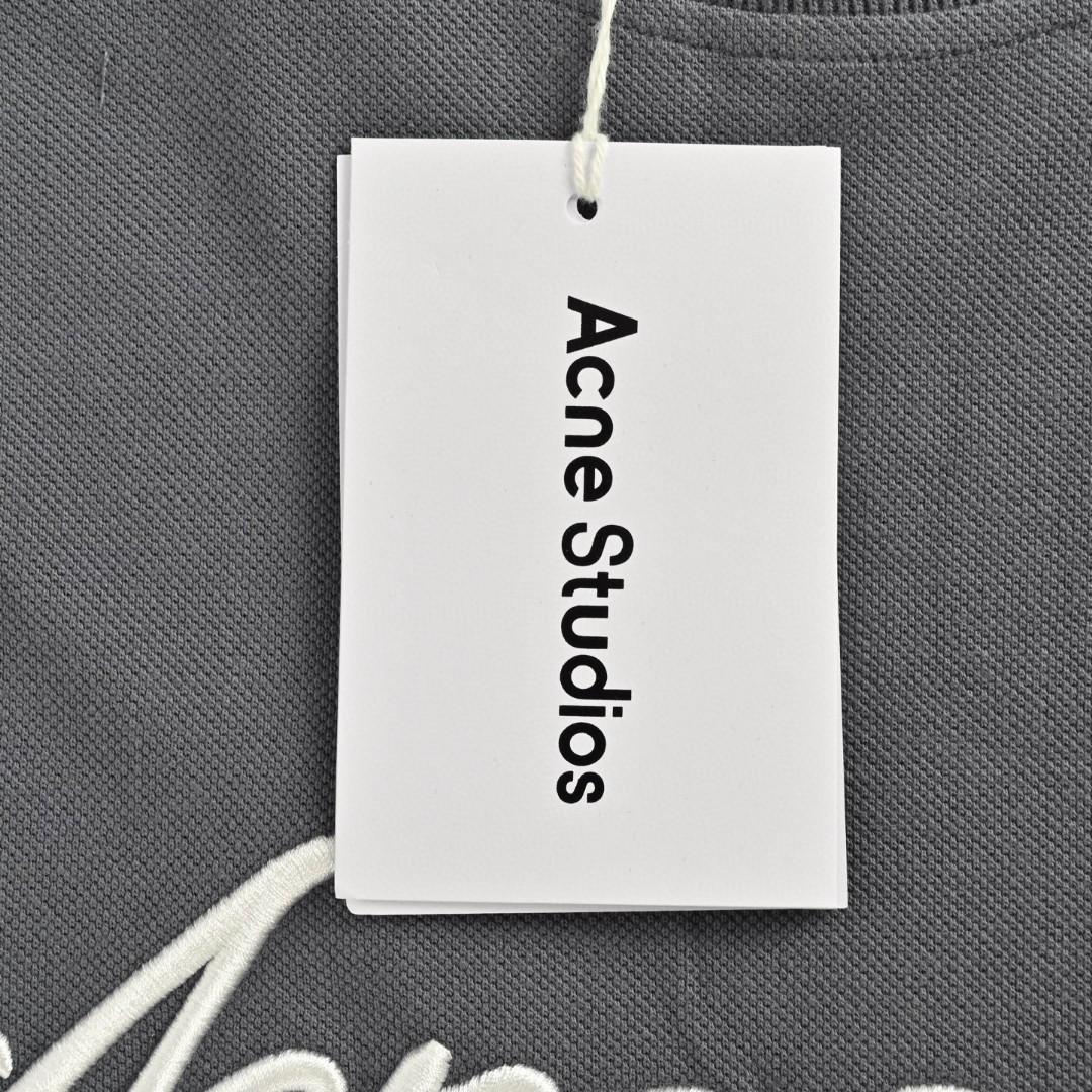Acne Studios 刺绣字母T恤 打底衫 长袖 灰色 黑色 A5 CL0339-DJO