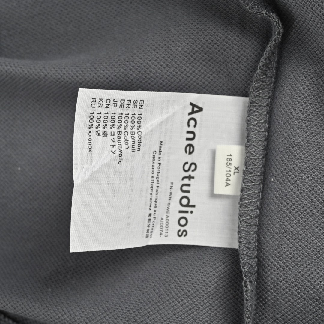 Acne Studios 刺绣字母T恤 打底衫 长袖 灰色 黑色 A5 CL0339-DJO