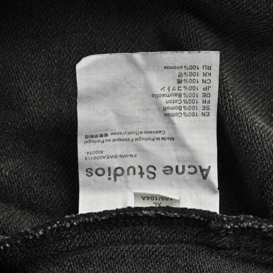 Acne Studios 水洗束脚松紧腰运动裤 休闲裤 长裤 裤子 黑灰色 B0 CK0088-BM0