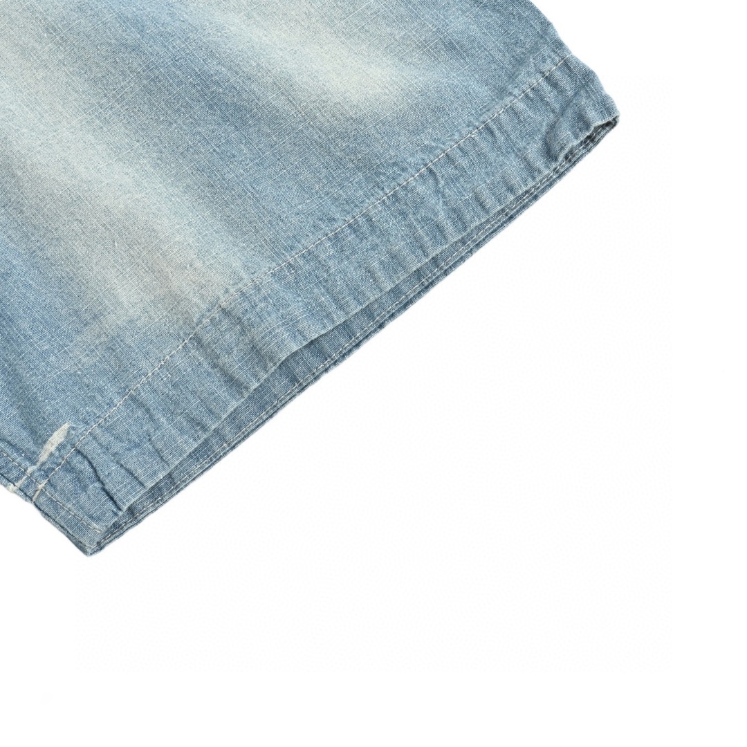 Acne Studios 做旧字母logo牛仔衬衫 短袖 外套 蓝色 A5 BB0617-AUZ