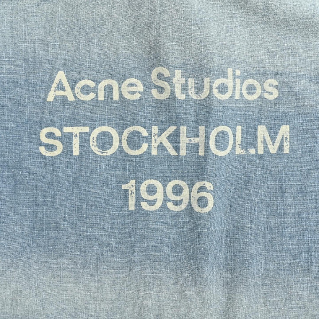 Acne Studios 做旧字母logo牛仔衬衫 短袖 外套 蓝色 A5 BB0617-AUZ