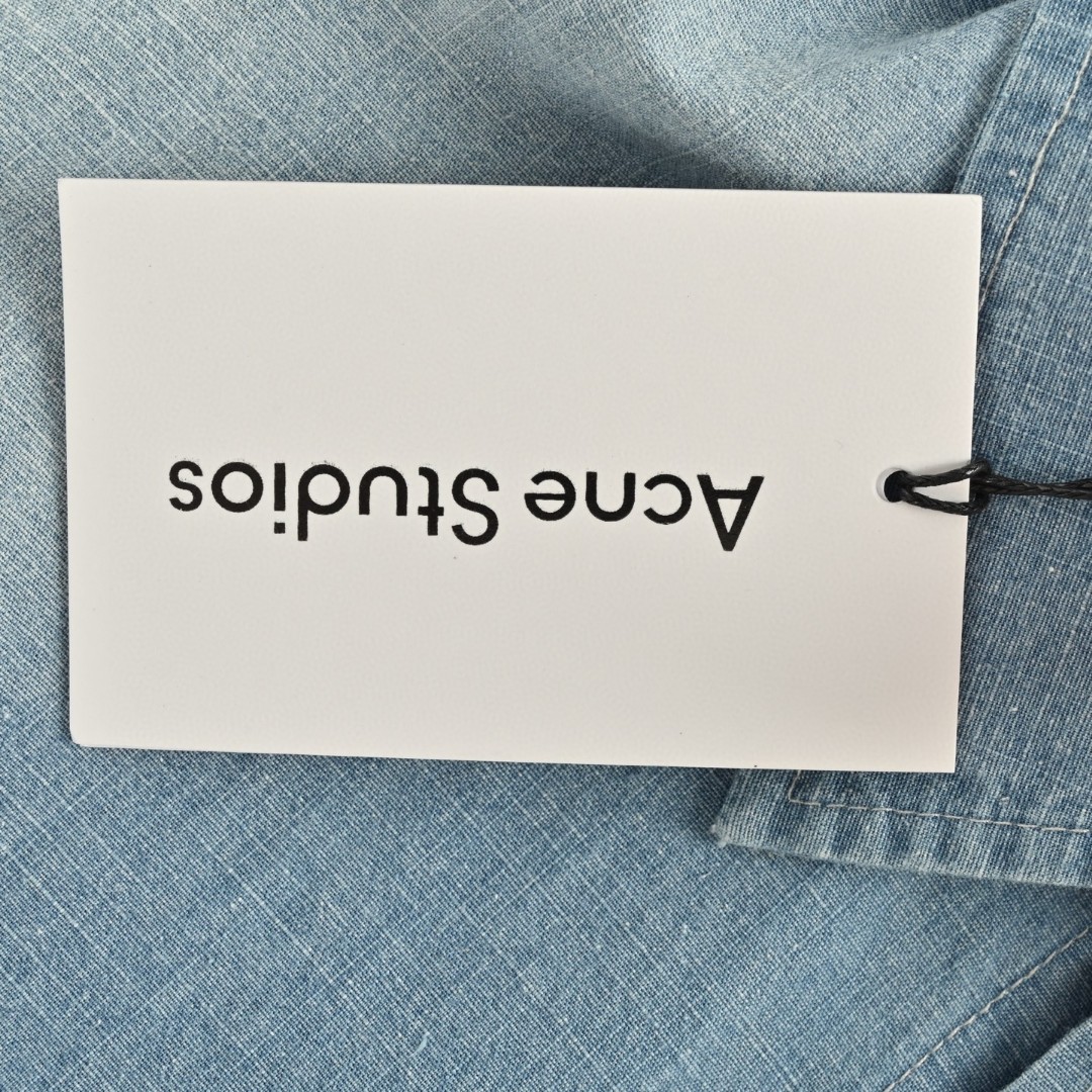 Acne Studios 做旧字母logo牛仔衬衫 短袖 外套 蓝色 A5 BB0617-AUZ