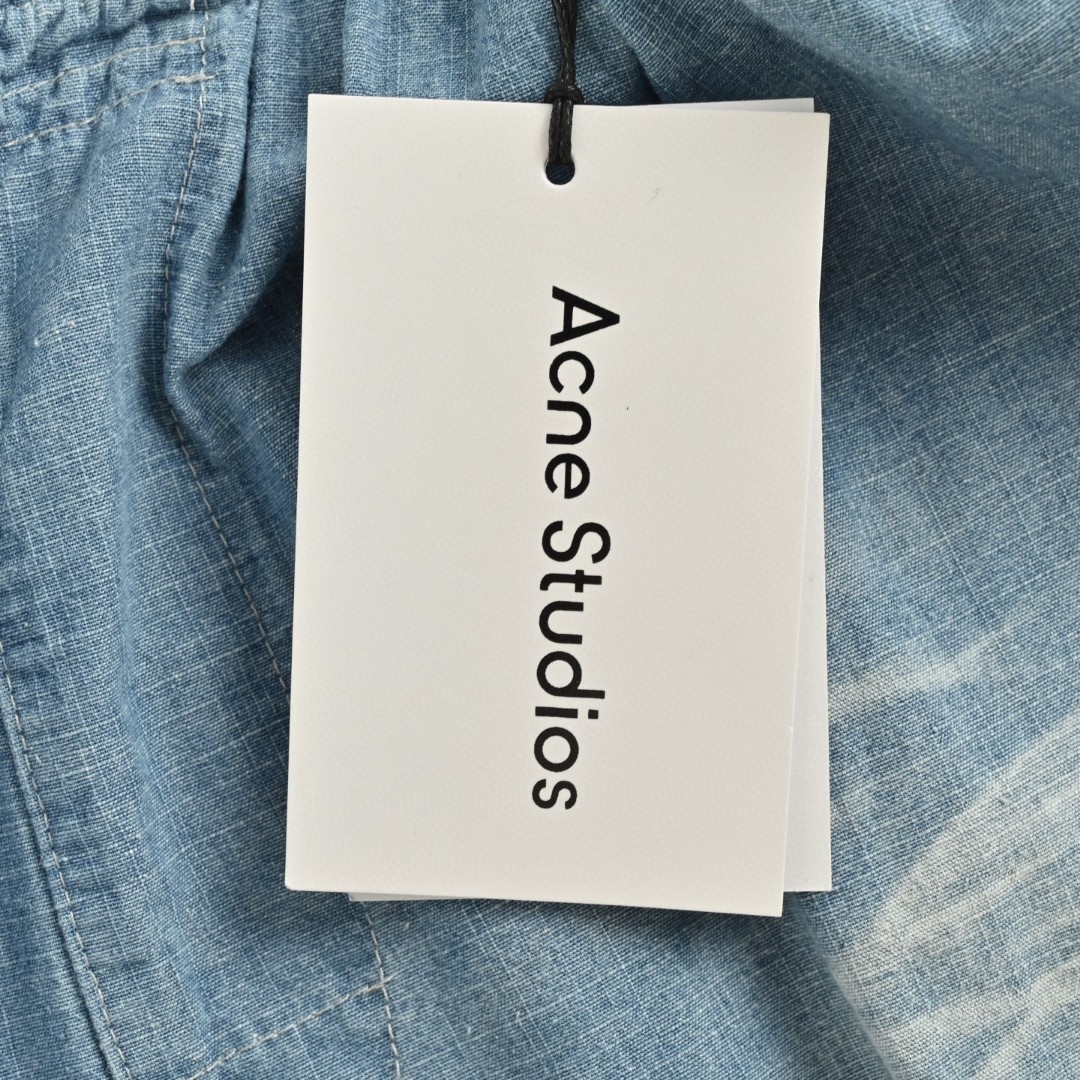 Acne Studios 做旧字母logo牛仔短裤 五分裤 休闲裤 裤子 蓝色 A5 BE0183-AUZ