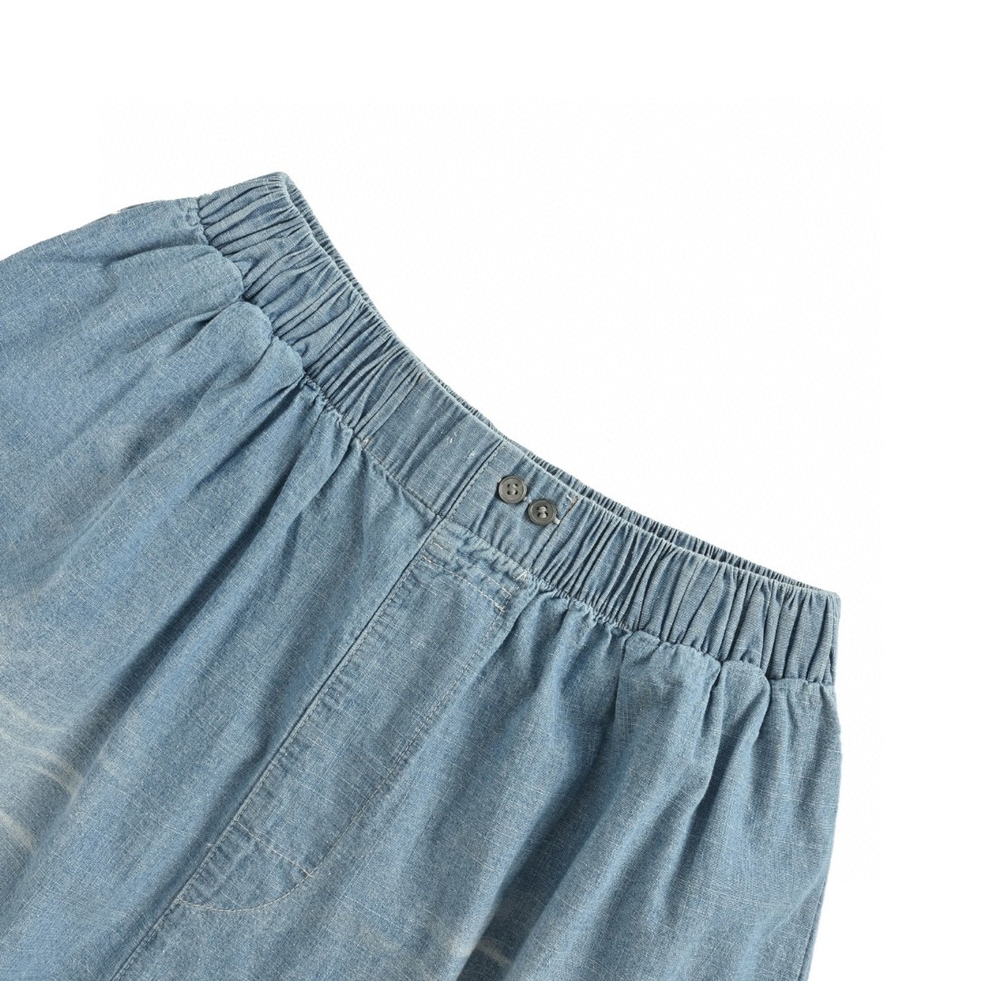 Acne Studios 做旧字母logo牛仔短裤 五分裤 休闲裤 裤子 蓝色 A5 BE0183-AUZ