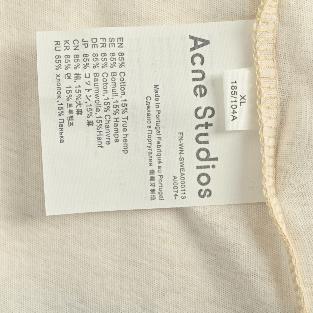 Acne Studios 山峰做旧T恤 打底衫 长袖 米黄色 A5 CL0361-AE0