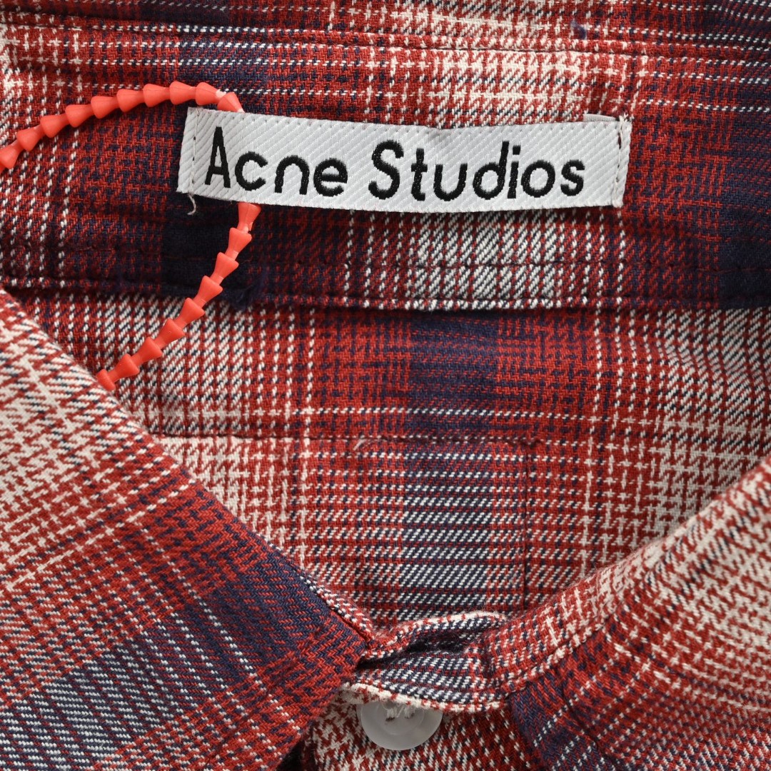 Acne Studios 红白格纹衬衫 短袖 外套 A5 CB0116-ALU