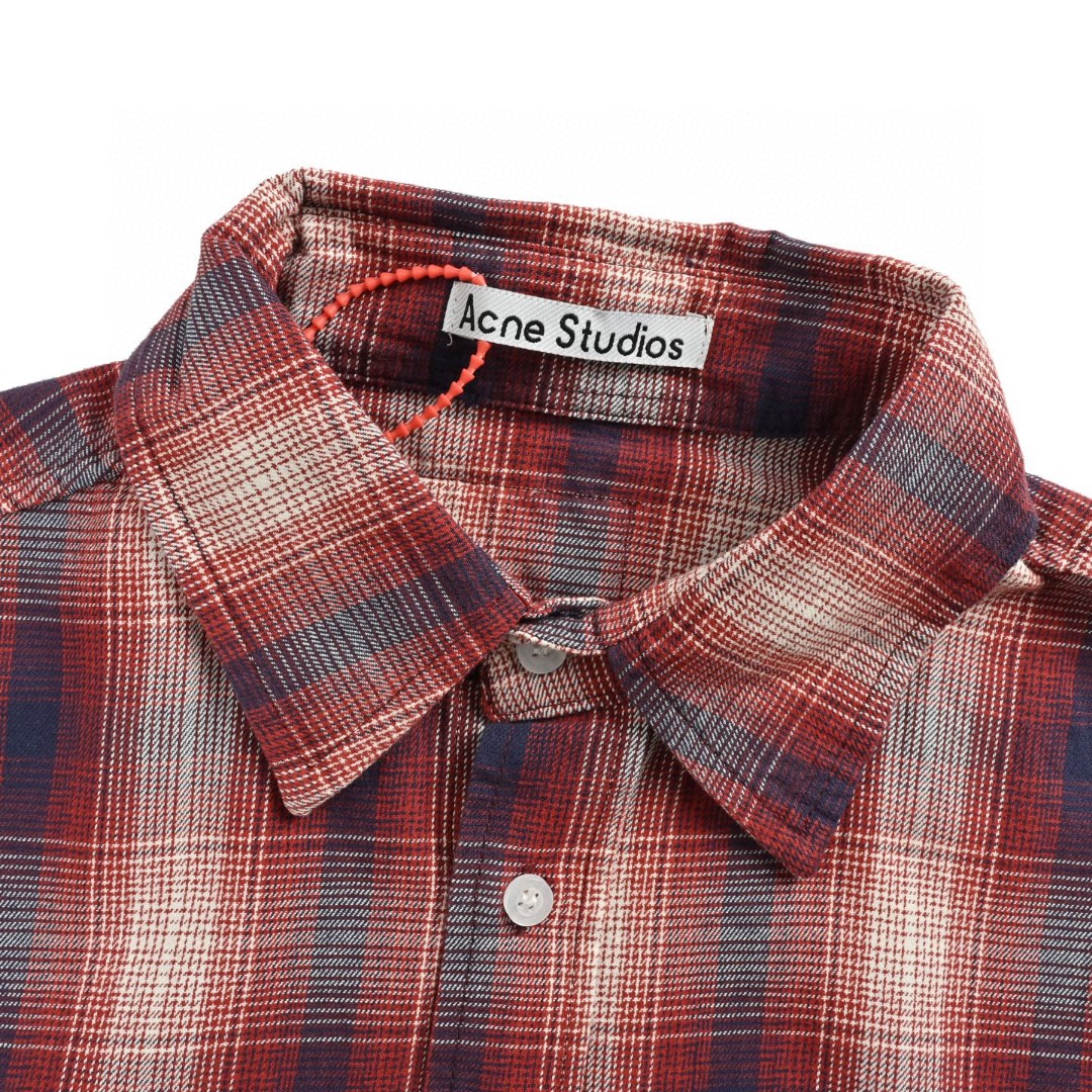 Acne Studios 红白格纹衬衫 短袖 外套 A5 CB0116-ALU