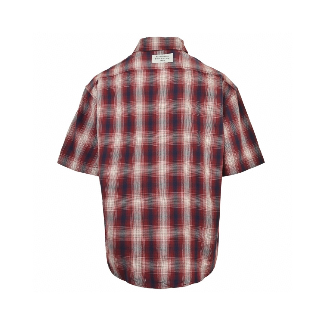Acne Studios 红白格纹衬衫 短袖 外套 A5 CB0116-ALU