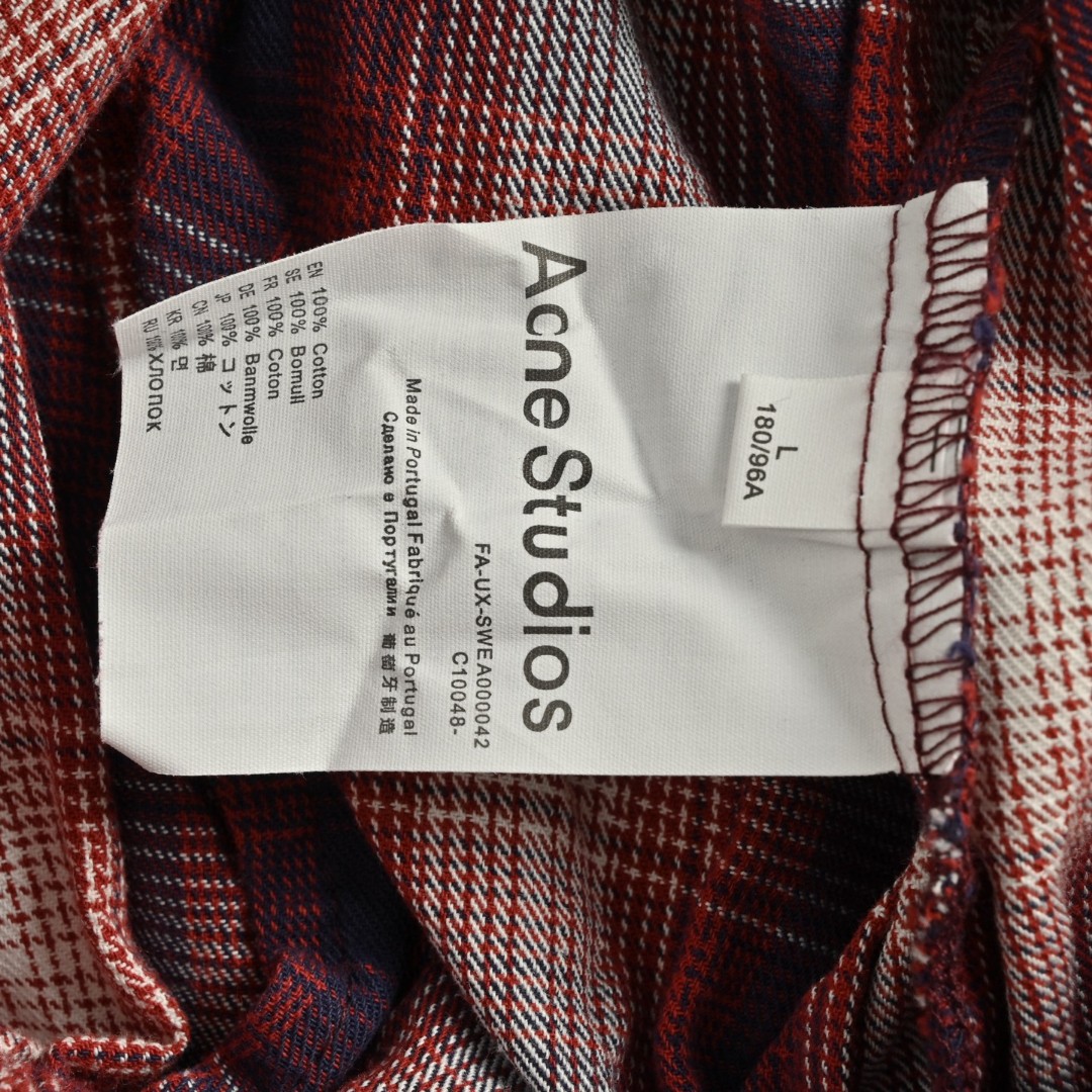 Acne Studios 红白格纹短裤 五分裤 休闲裤 裤子 A5 CE0071-ALU