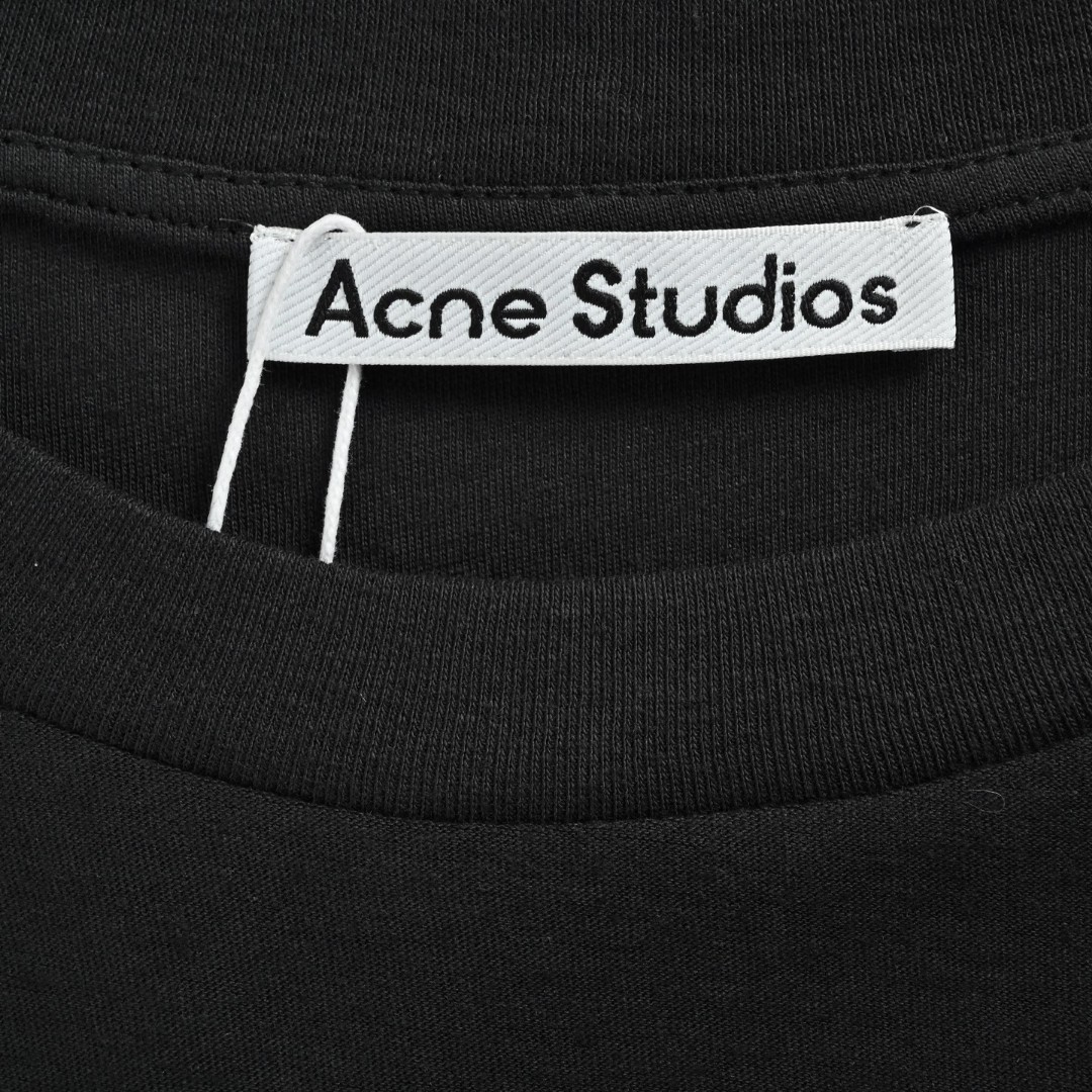 Acne Studios 口袋小标字母印花T恤 打底衫 长袖 白色 黑色 A5 CL0415-183