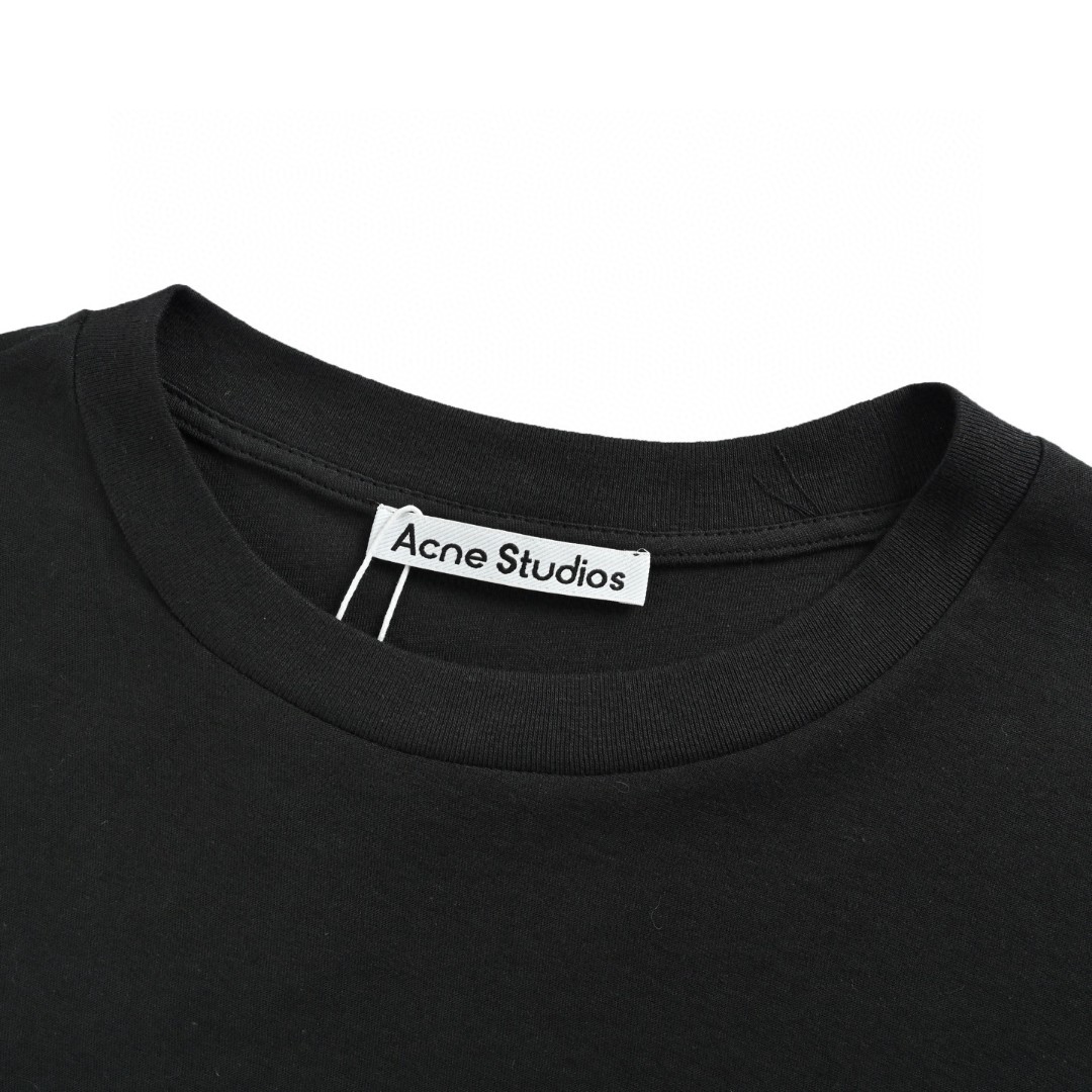 Acne Studios 口袋小标字母印花T恤 打底衫 长袖 白色 黑色 A5 CL0415-183