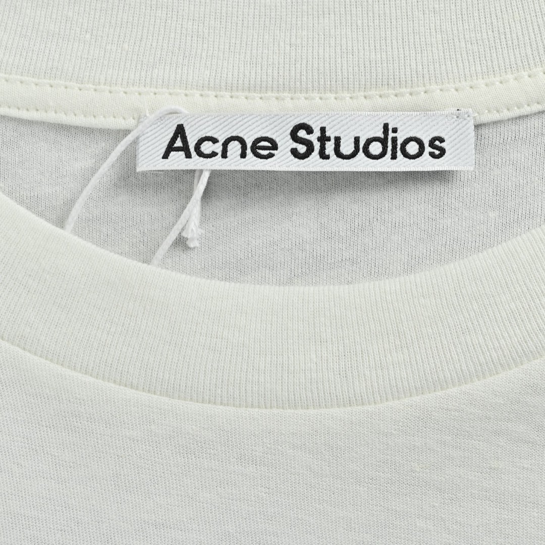 Acne Studios 口袋小标字母印花T恤 打底衫 长袖 白色 黑色 A5 CL0415-183