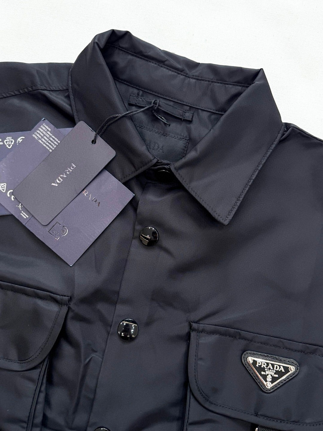 PRADA 普拉达 Re Nylon 可拆袖衬衫 外套 长袖 黑色 C0 SC548-1WQ8-F0002-S-212