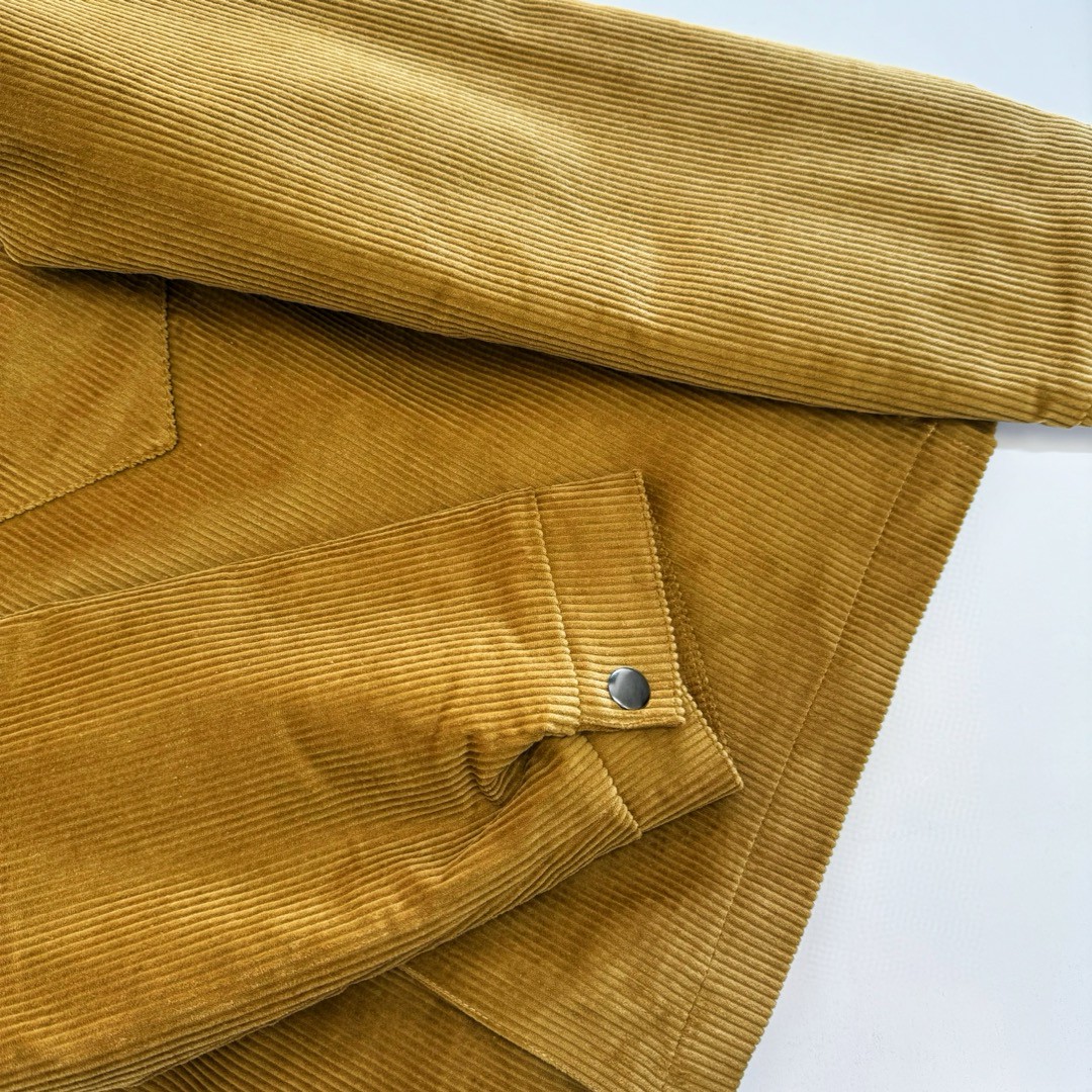 PRADA 普拉达 灯芯绒衬衫 外套 长袖 麦黄色 黑色 C0 SC798-144R-F0346-S-OOO