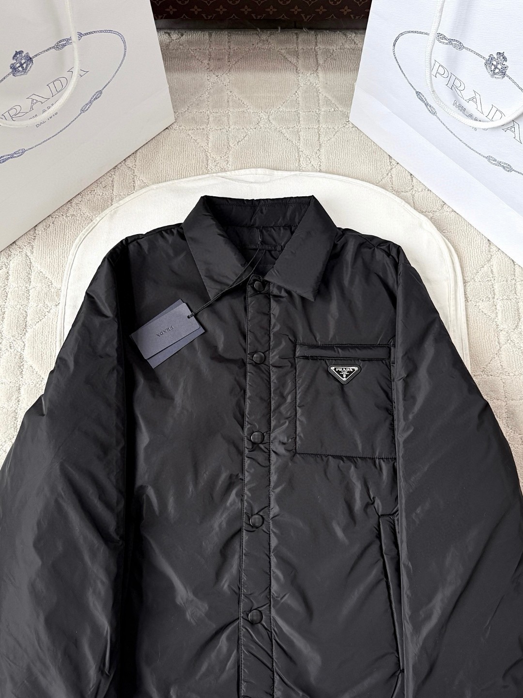 PRADA 普拉达 再生尼龙轻薄棉服 外套 夹克 长袖 黑色 C0 SGC535-1WQ9-F0002-S-OOO