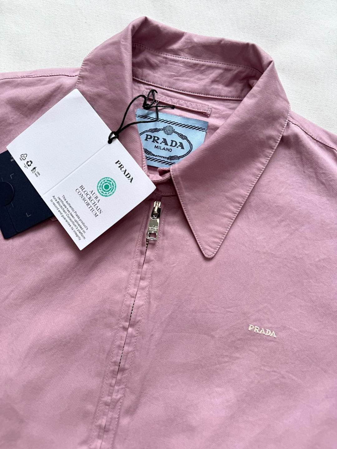 PRADA 普拉达 三哈灵顿拉链夹克 外套 长袖 蓝色 粉色 C0 292318-1716-F0M10-S-OOO