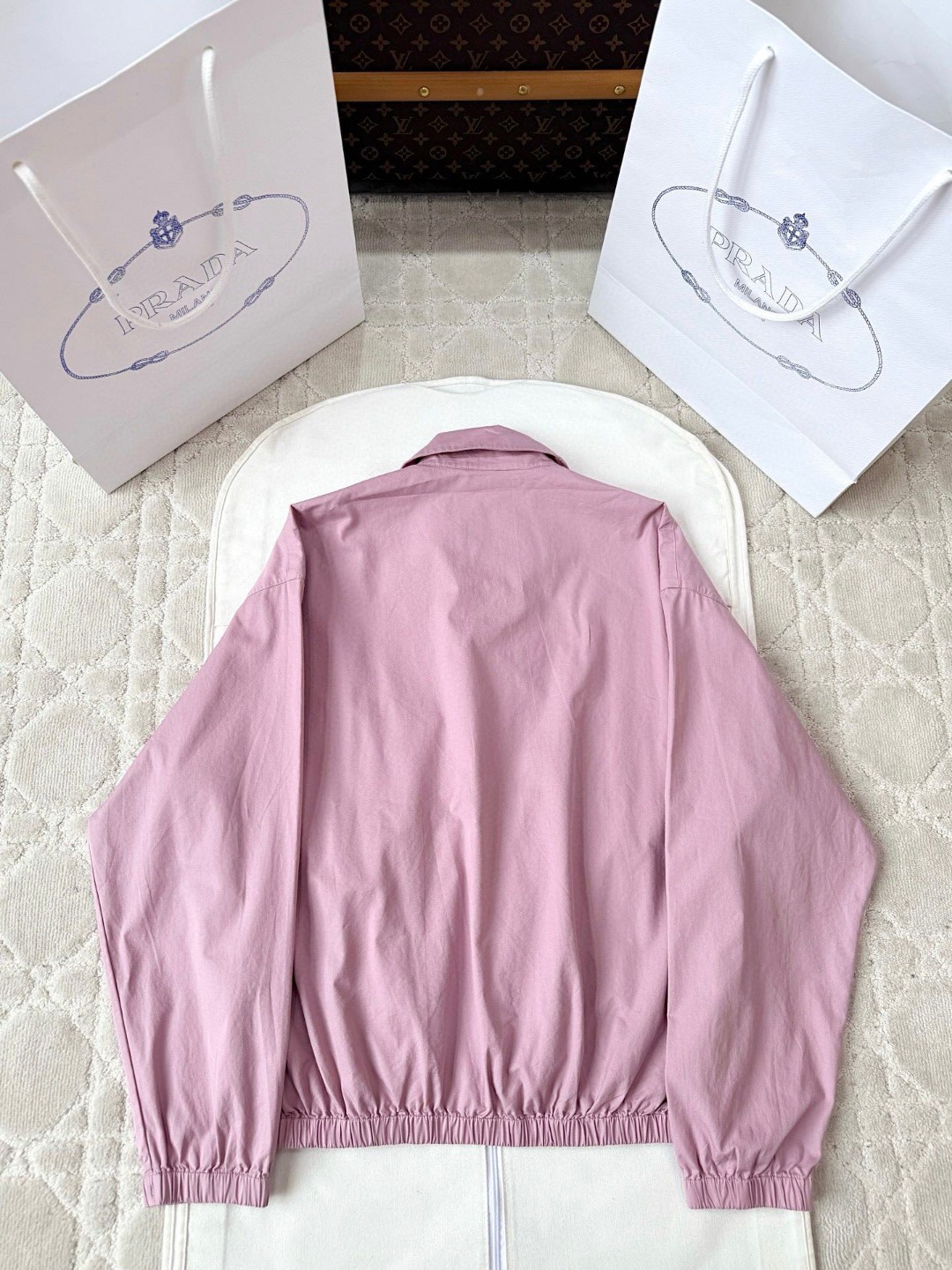 PRADA 普拉达 三哈灵顿拉链夹克 外套 长袖 蓝色 粉色 C0 292318-1716-F0M10-S-OOO