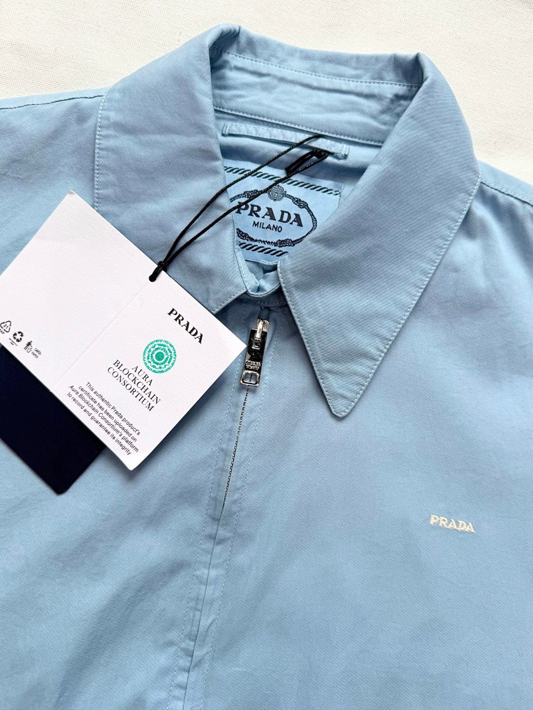 PRADA 普拉达 三哈灵顿拉链夹克 外套 长袖 蓝色 粉色 C0 292318-1716-F0M10-S-OOO