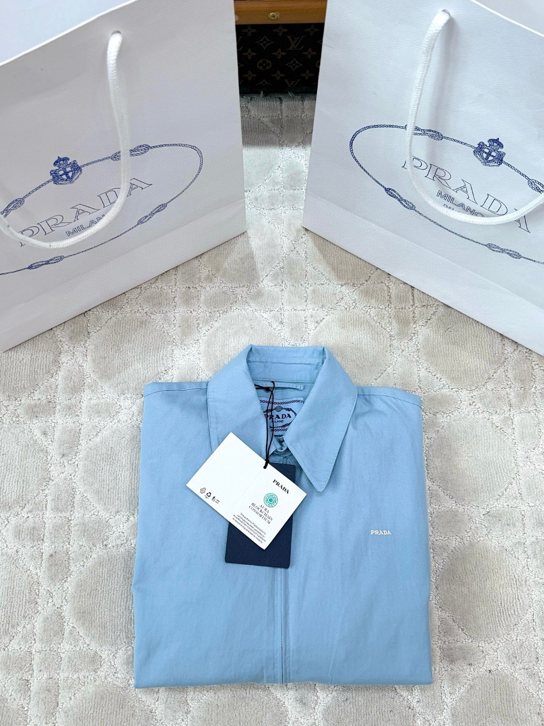 PRADA 普拉达 三哈灵顿拉链夹克 外套 长袖 蓝色 粉色 C0 292318-1716-F0M10-S-OOO