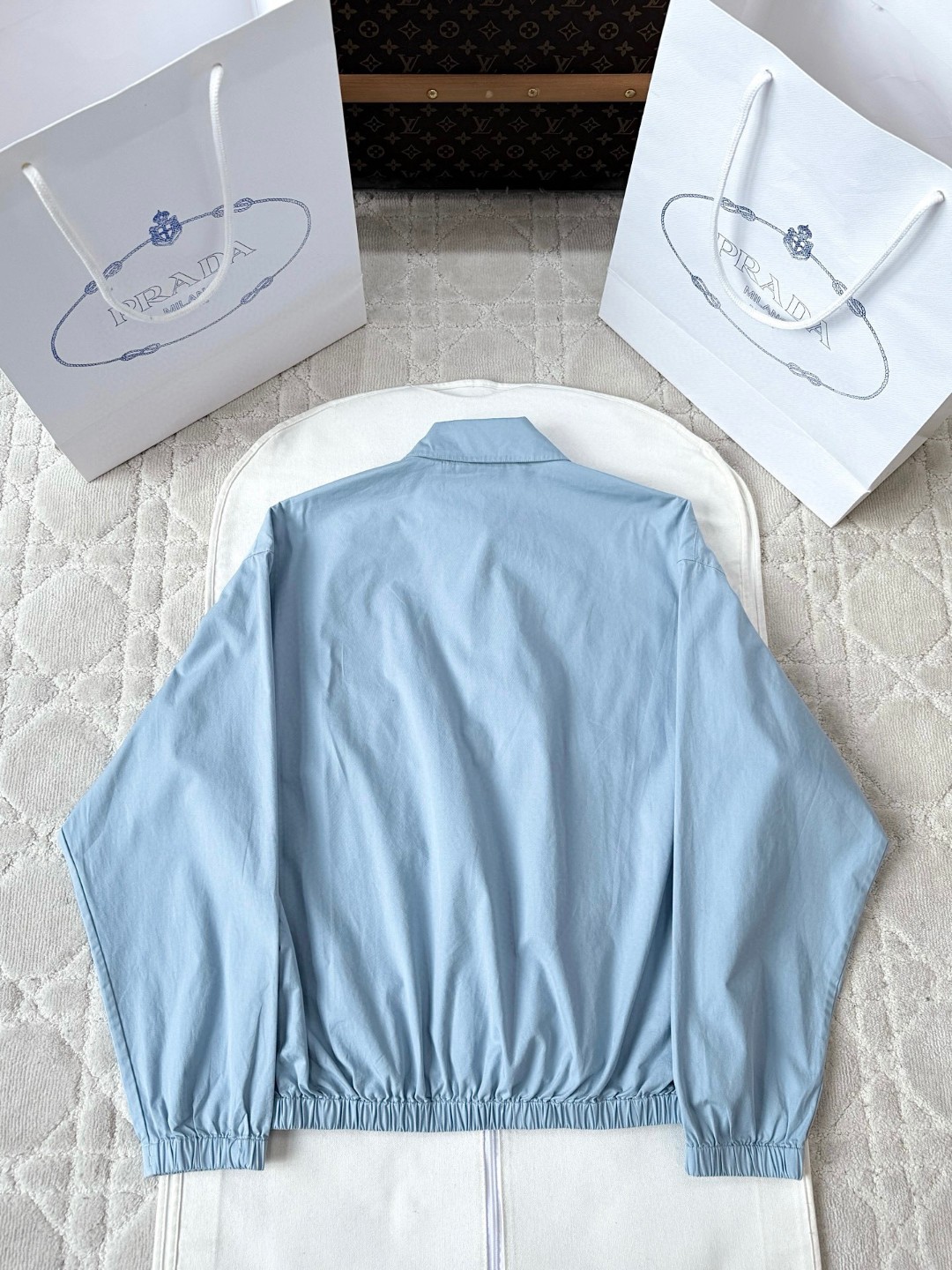 PRADA 普拉达 三哈灵顿拉链夹克 外套 长袖 蓝色 粉色 C0 292318-1716-F0M10-S-OOO