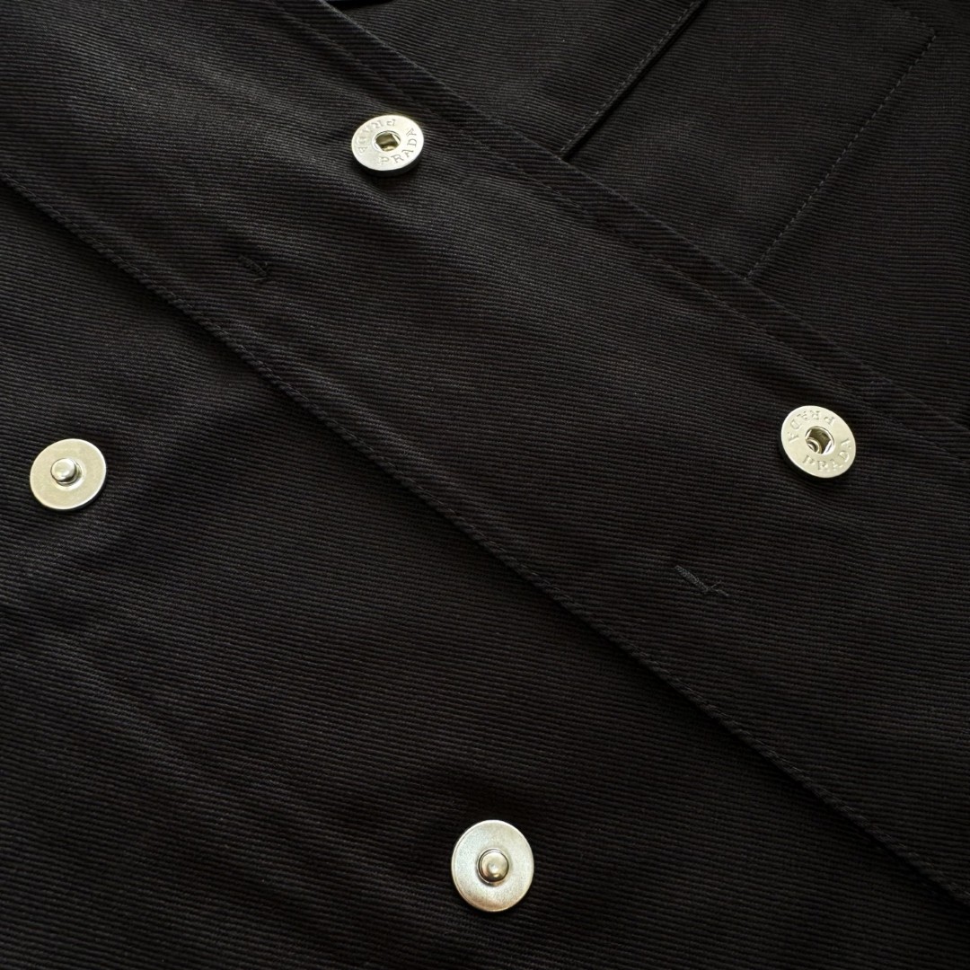 PRADA 普拉达 三角标棉质工装夹克 外套 长袖 黑色 C0 SGC830-11BZ-F0002-S-OOO