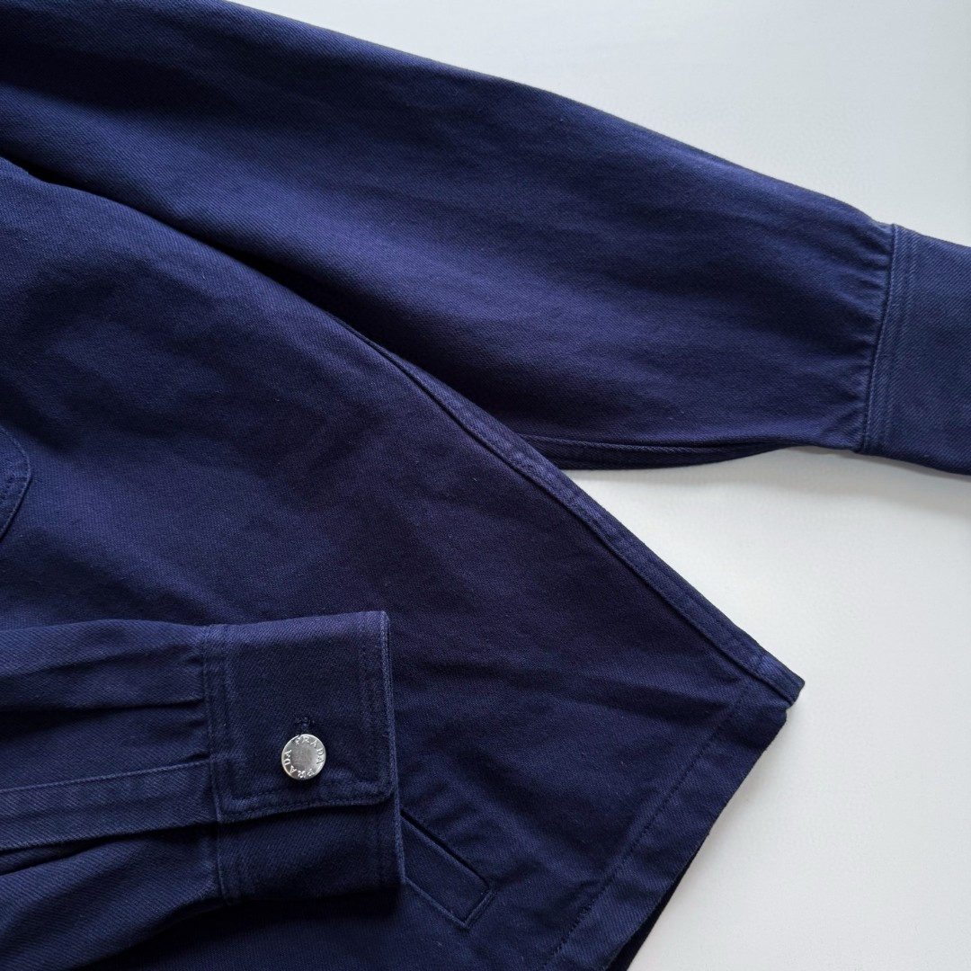 PRADA 普拉达 三角标做旧连帽牛仔外套 夹克 长袖 蓝色 C0 GEC108-16HE-F0V41-S-OOO